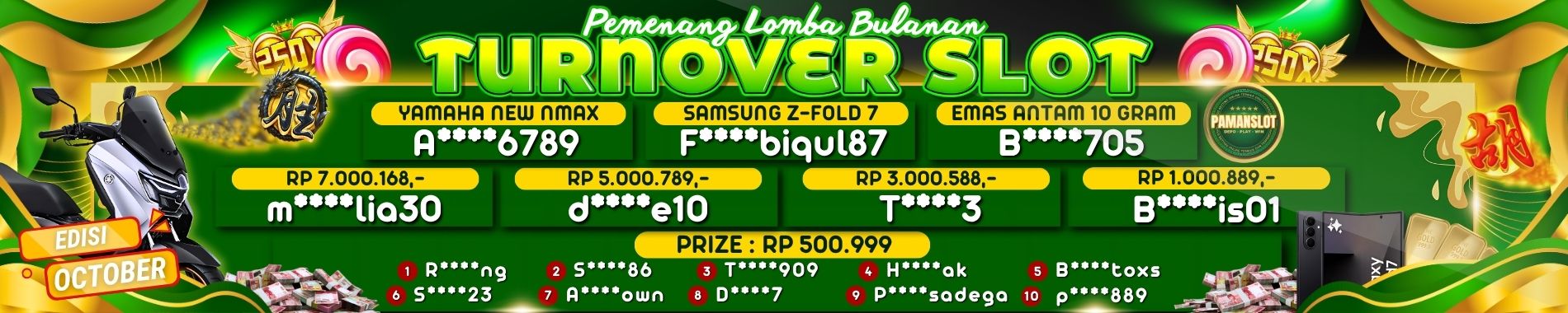 PAMANSLOT TURNOVER BULANAN